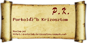 Porkoláb Krizosztom névjegykártya